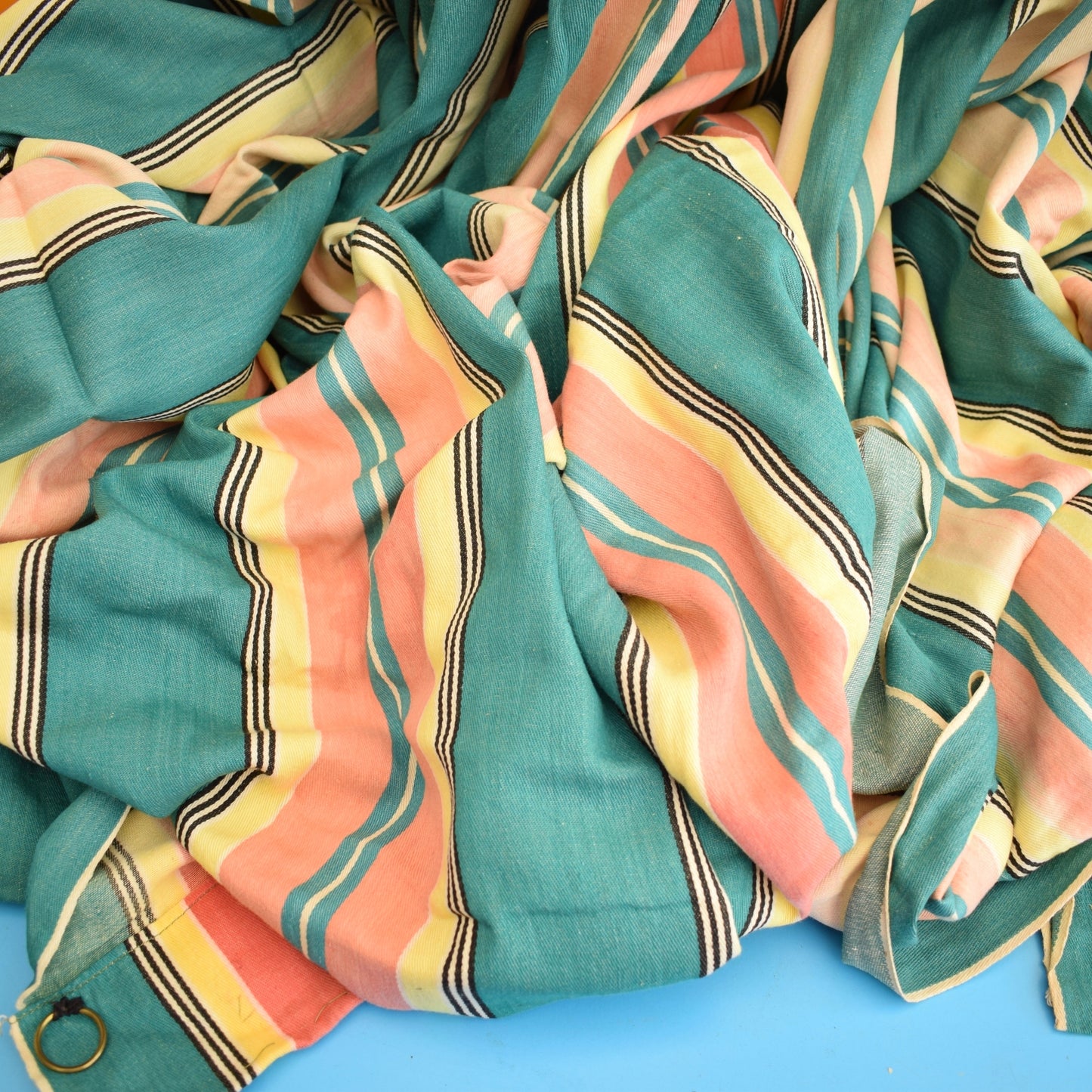 Vintage 1950s Deckchair Canvas / Beach Curtains / Craft - Stripes by Vintage