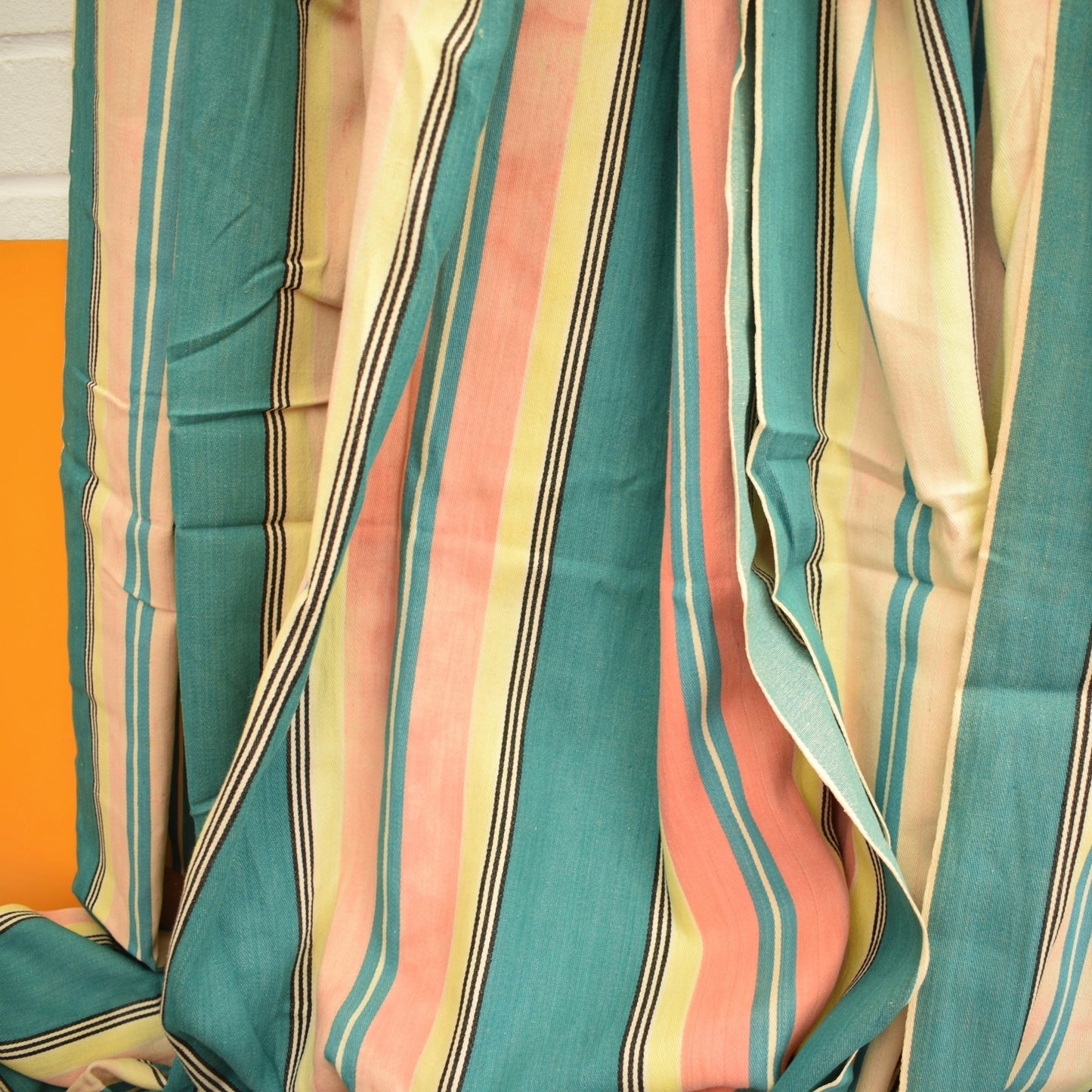 Vintage 1950s Deckchair Canvas / Beach Curtains / Craft - Stripes by Vintage
