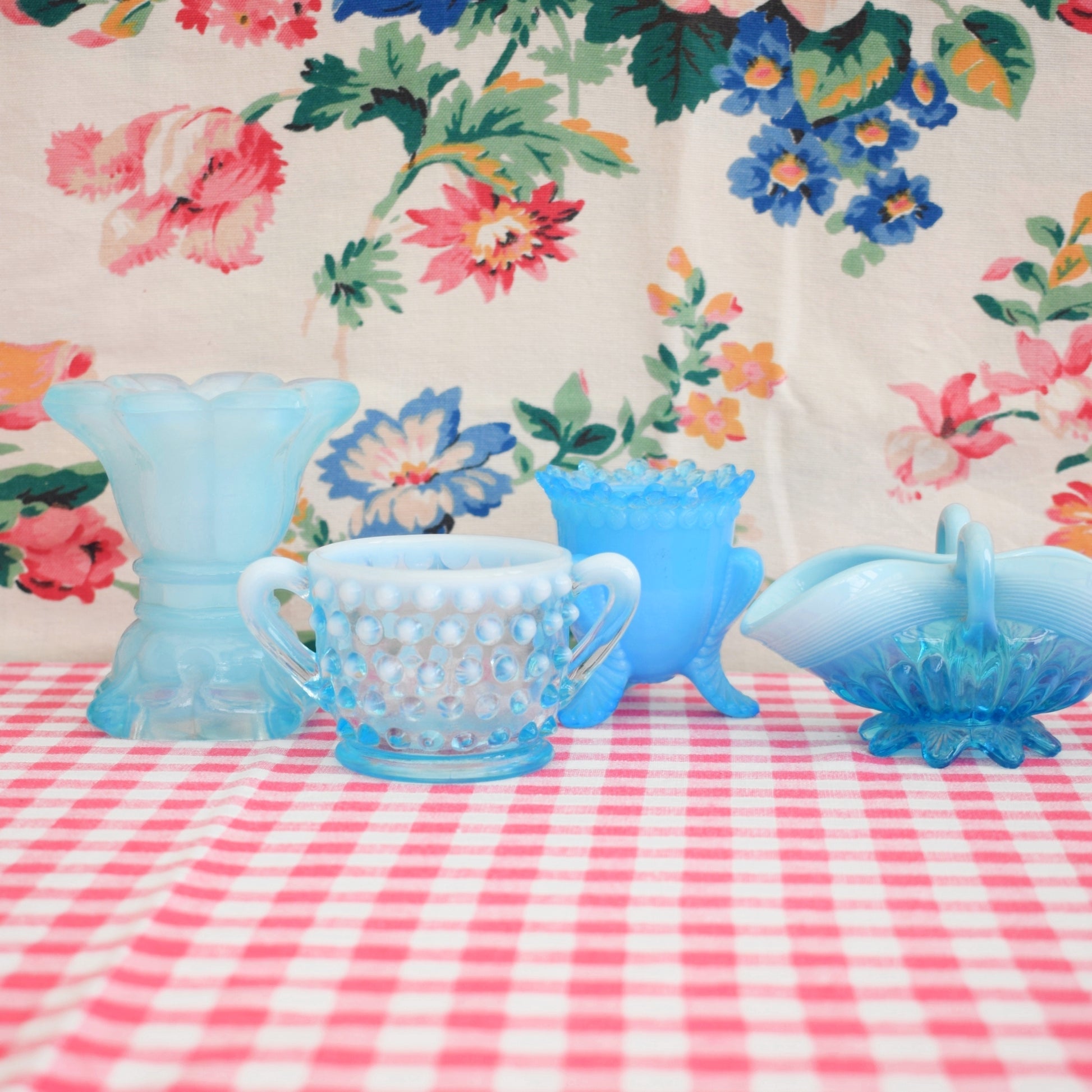 Vintage Small Glass Pieces - Blue - Fenton/ Degenhart / Davidson / French by Vintage