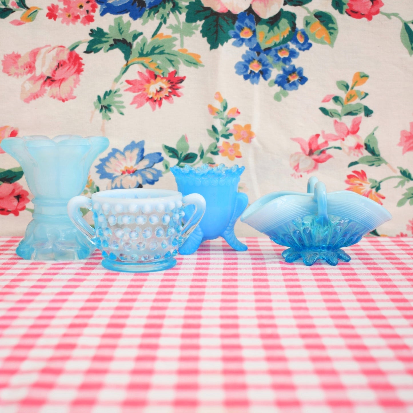 Vintage Small Glass Pieces - Blue - Fenton/ Degenhart / Davidson / French by Vintage