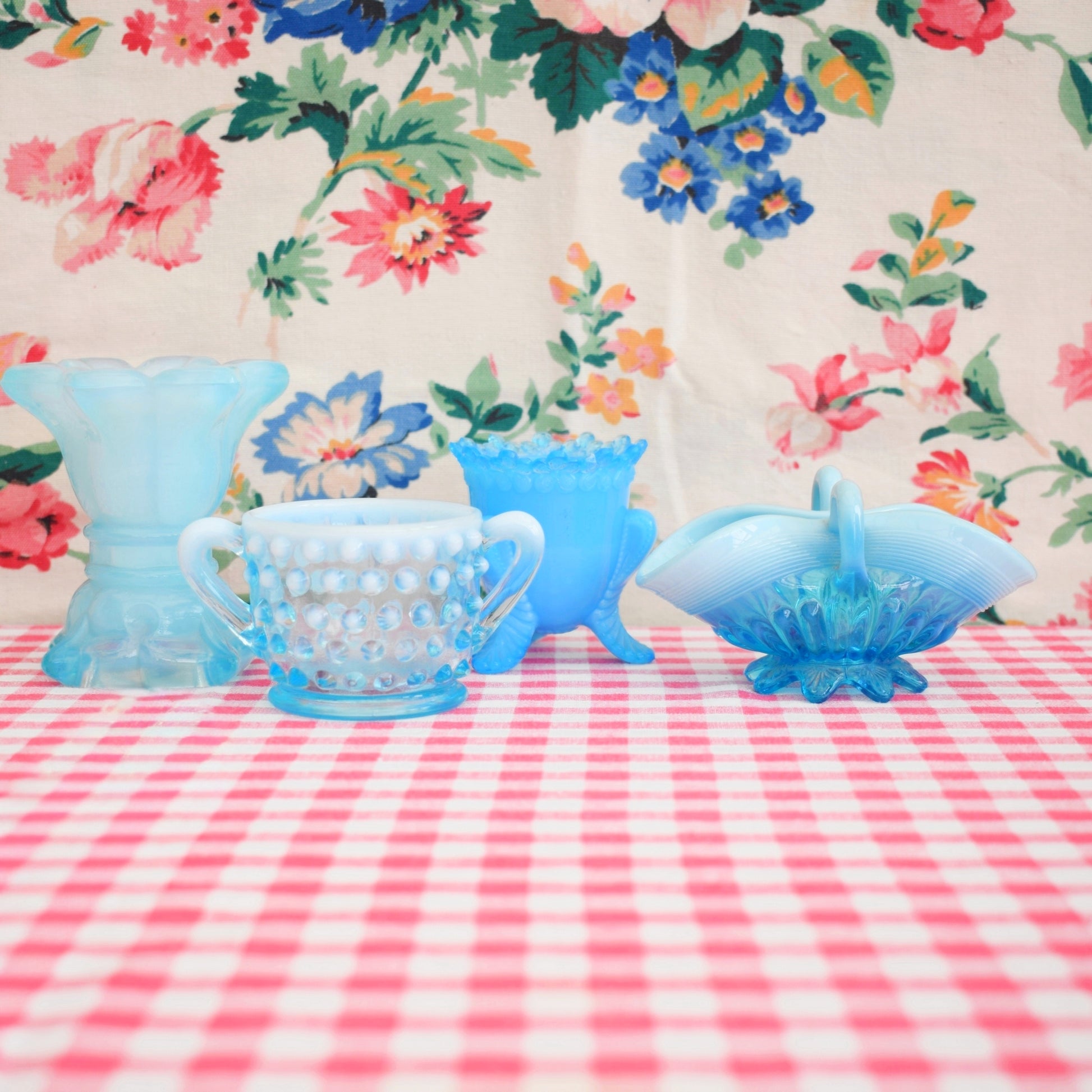 Vintage Small Glass Pieces - Blue - Fenton/ Degenhart / Davidson / French by Vintage