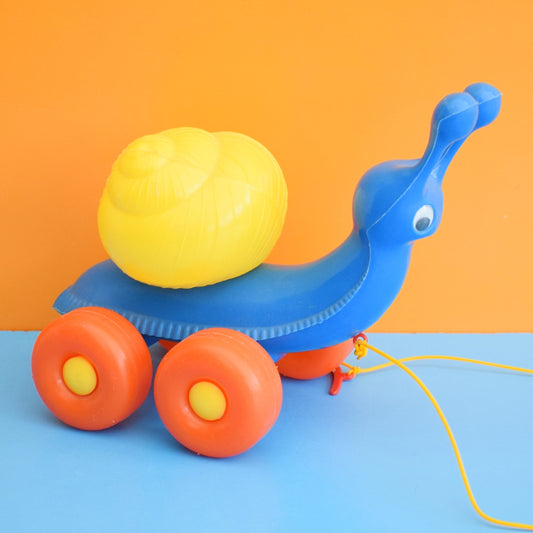 Vintage 1960s Pull Along Snail With Wheels - Russian