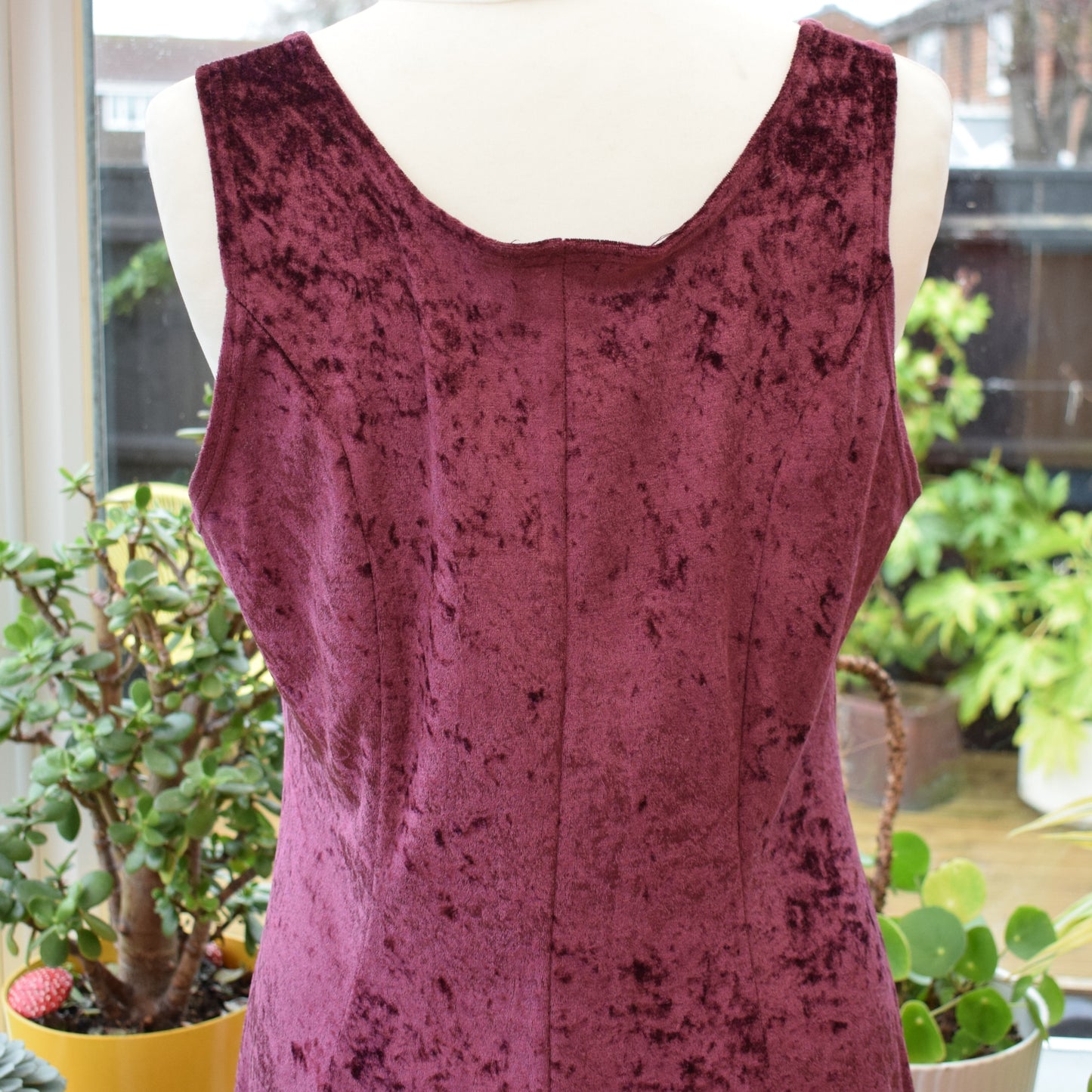 Vintage 1990s Purple Velour Dress - New Look - Size 14-16