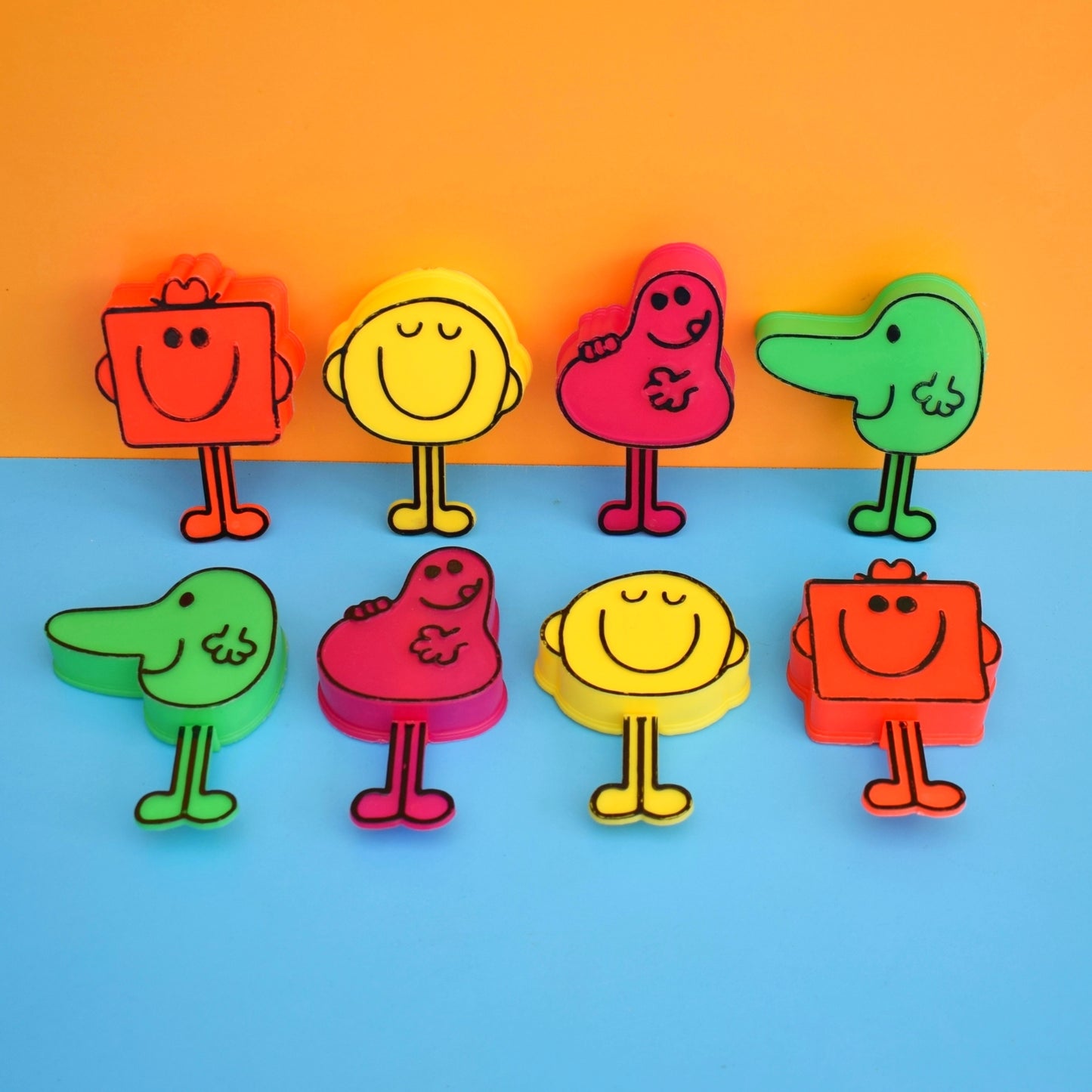 Vintage 1980s Mr Men Lolly Moulds / Ice Lollies - 2 Sets