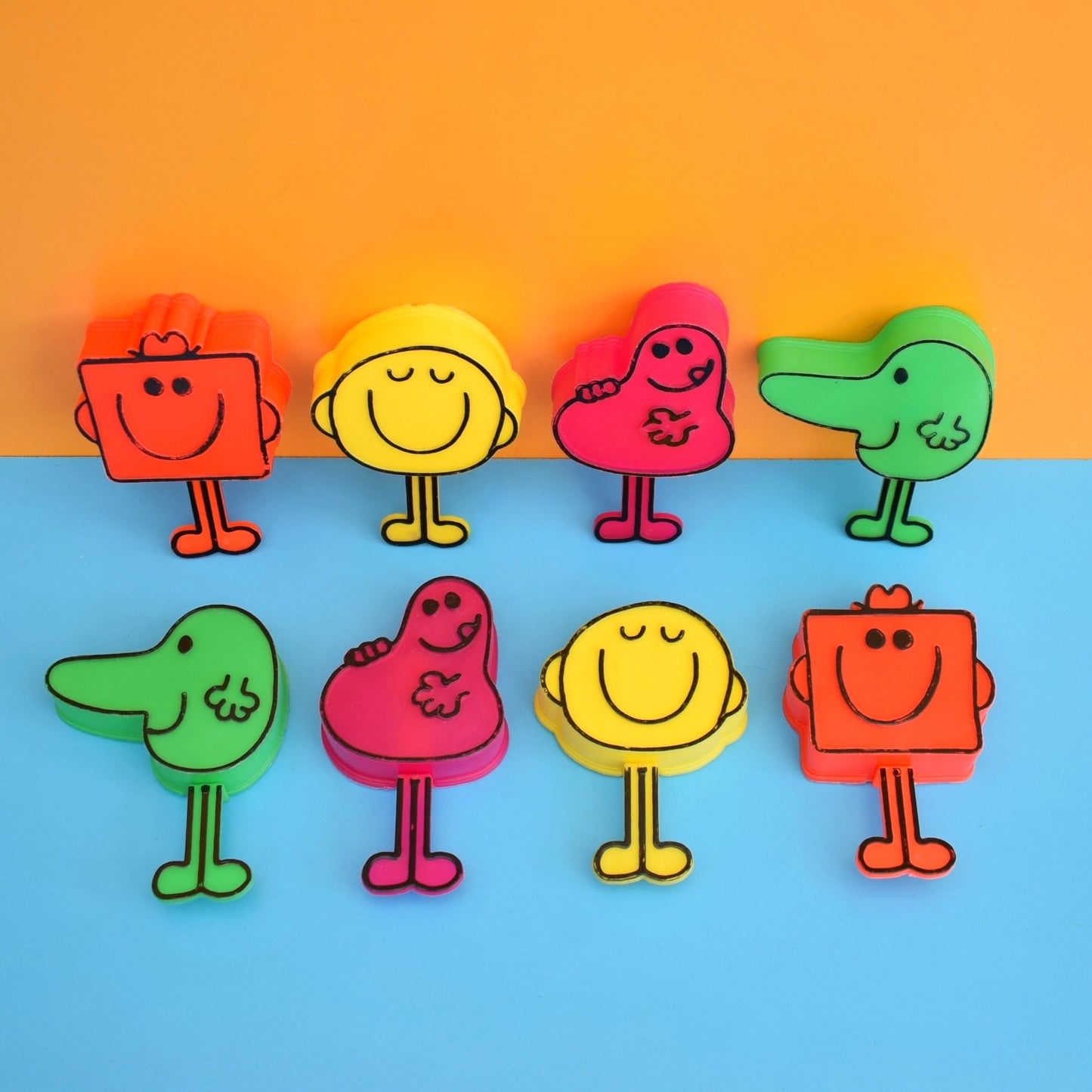 Vintage 1980s Mr Men Lolly Moulds / Ice Lollies - 2 Sets