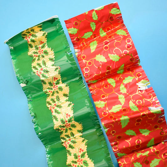 Vintage 1980s Christmas Cake Collars / Ruffs x2