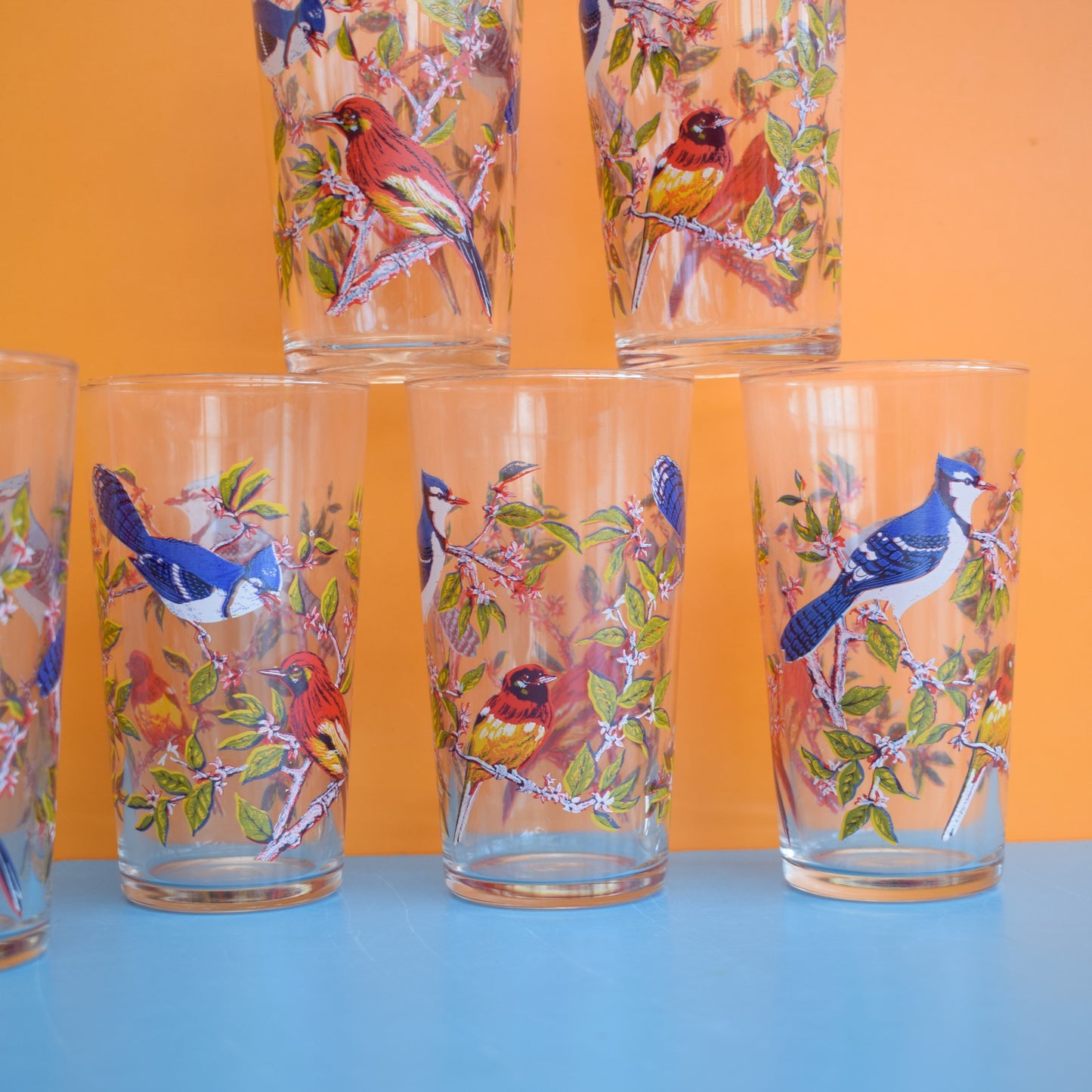 1960s drinking glass Vintage 1960s Drinking Glasses x6