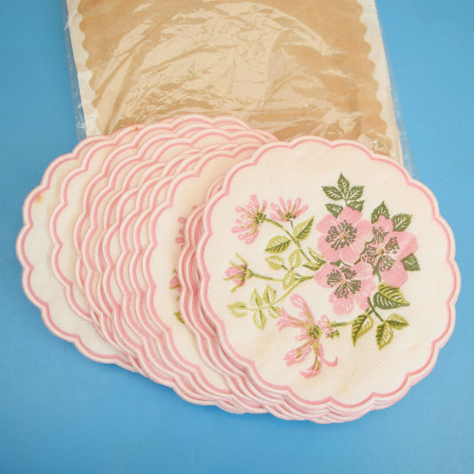 Vintage 1960s Kitsch Paper Coasters - Floral x 15 by Vintage