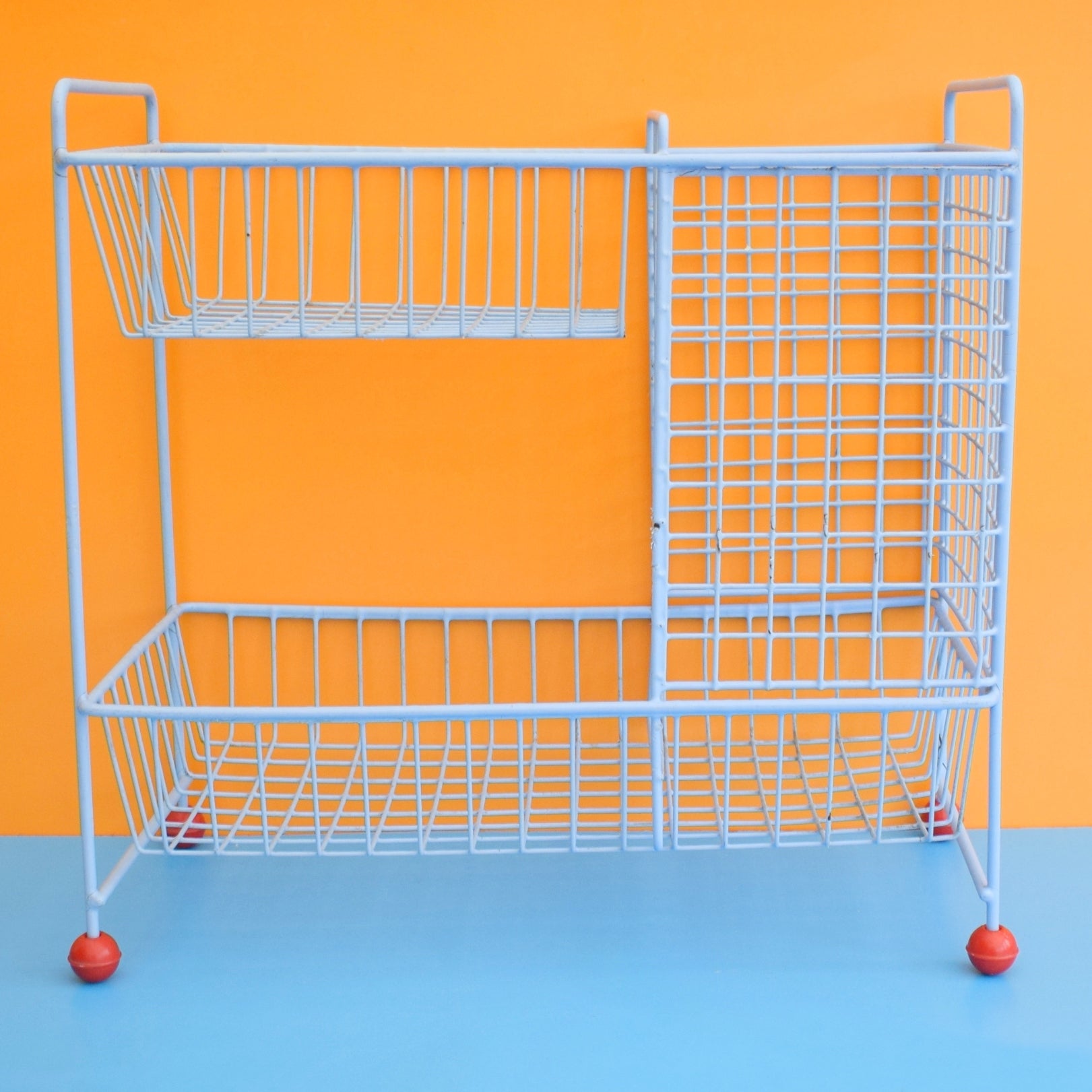 Vintage 1960s Wire Vegetable / Storage Rack - Blue – Pineapple Retro