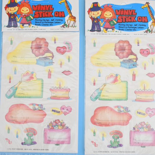 Vintage 1970s Kitsch Vinyl Stickers x2 Packs