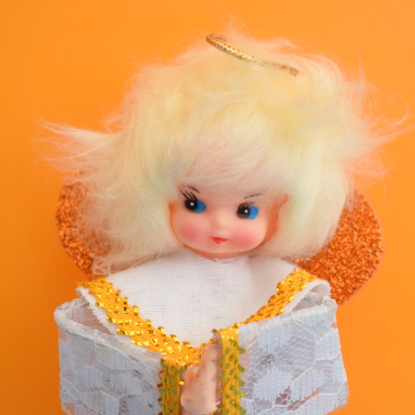 Vintage 1970s Kitsch Angel / Fairy Figure - Glittery