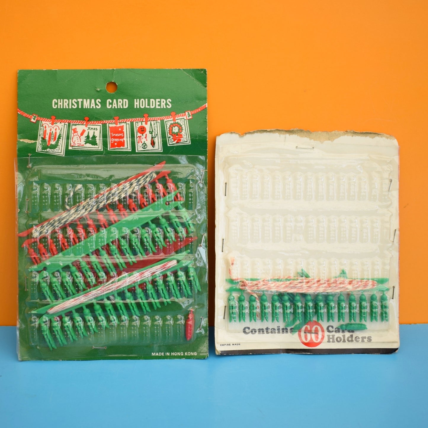 Vintage 1970s Christmas Card Hangers / Pegs - Craft Use ?