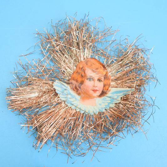 Vintage 1950s Tinsel Christmas Star Decorations - German x3