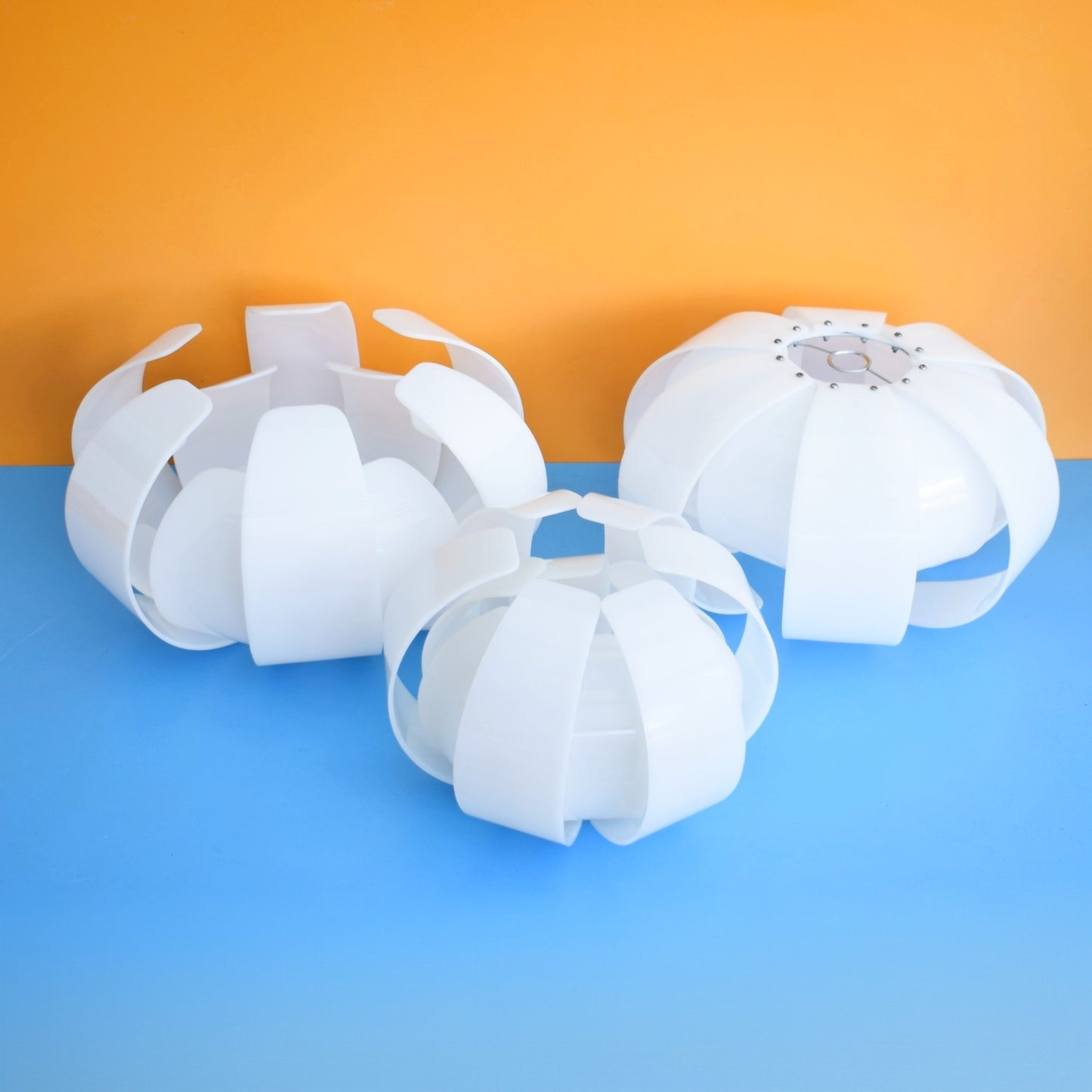 Vintage 1960s Perspex Lotus Light Shades - White (3 Available)