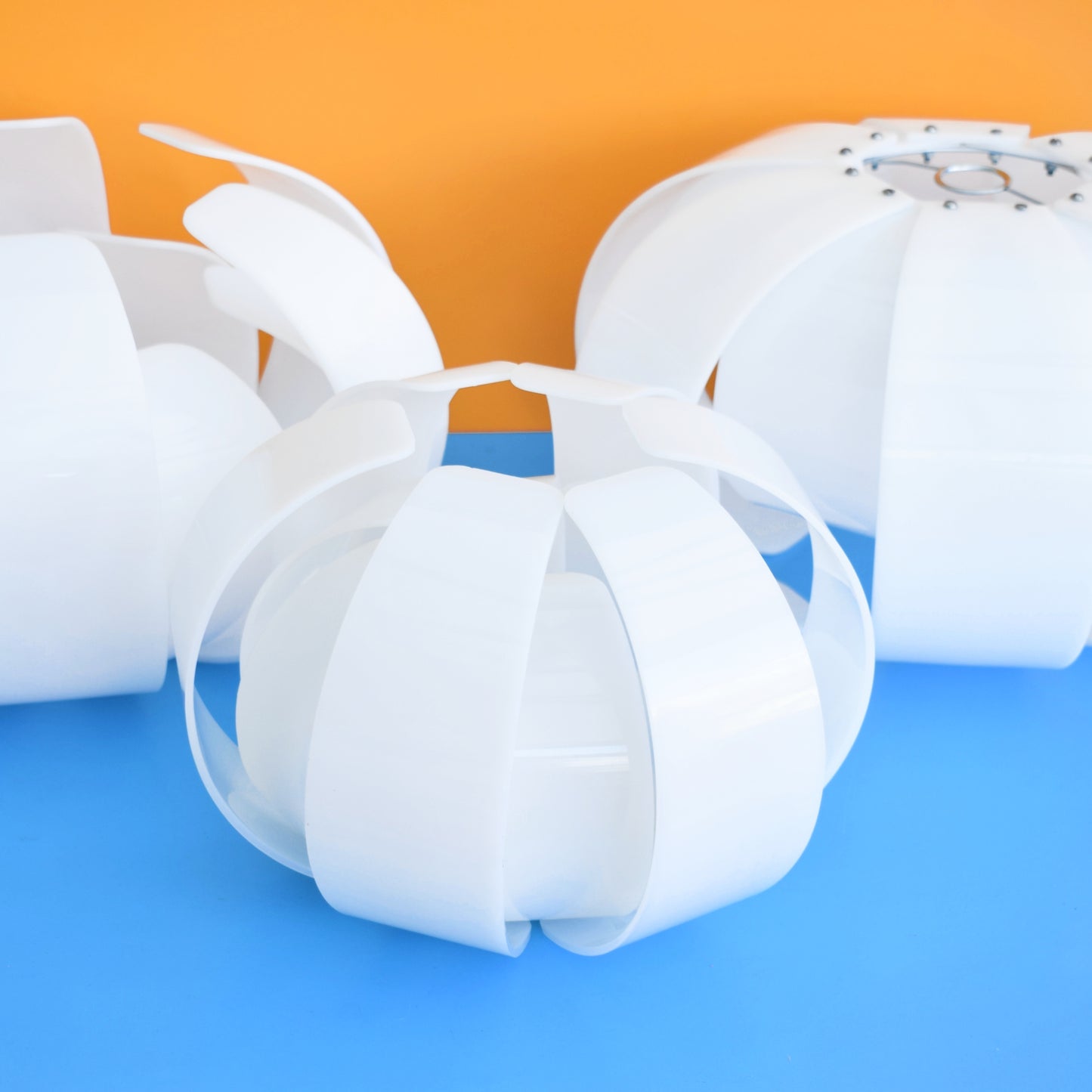Vintage 1960s Perspex Lotus Light Shades - White (3 Available)