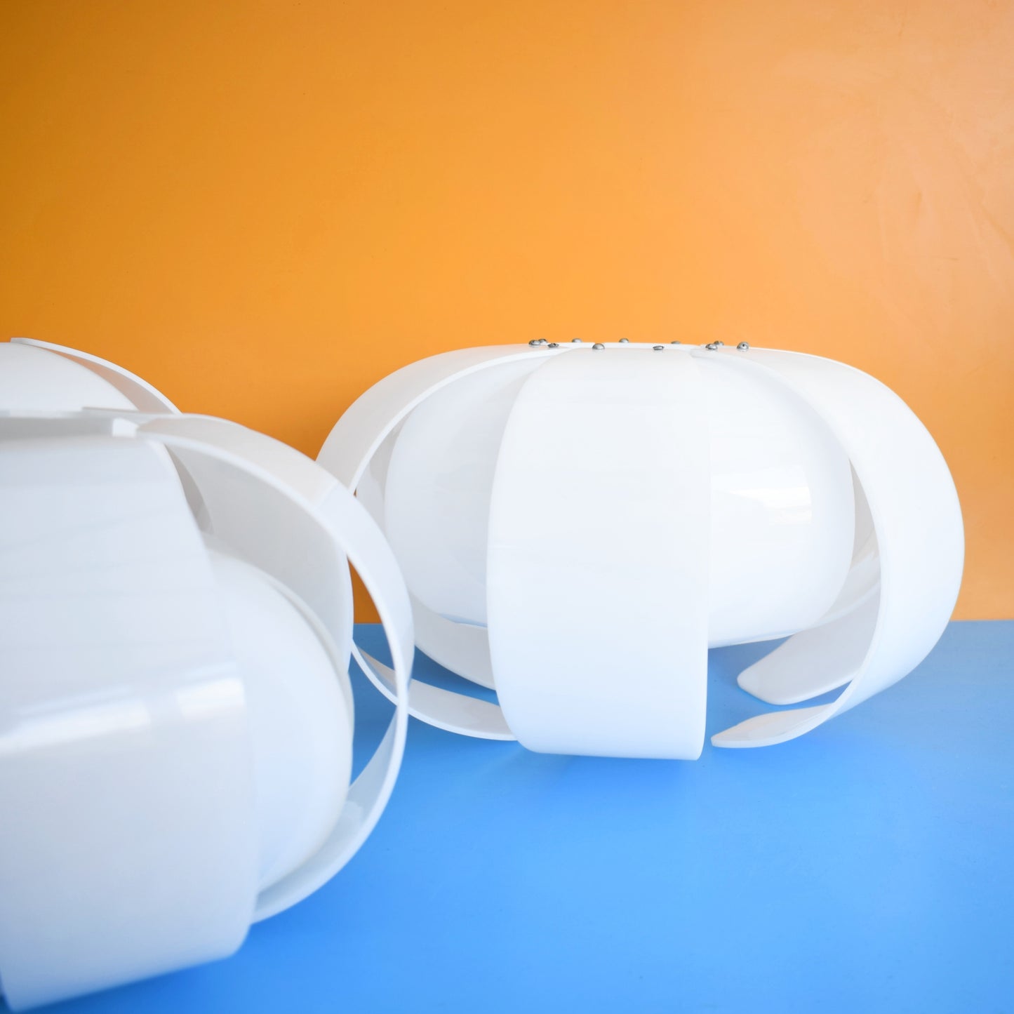 Vintage 1960s Perspex Lotus Light Shades - White (3 Available)