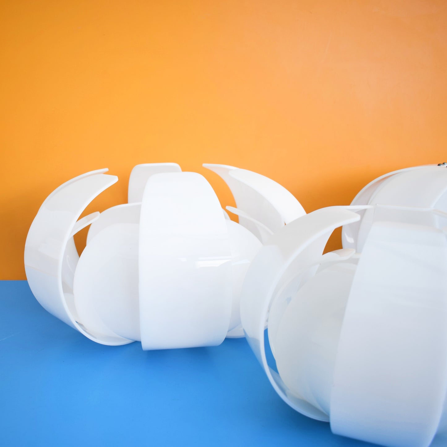 Vintage 1960s Perspex Lotus Light Shades - White (3 Available)