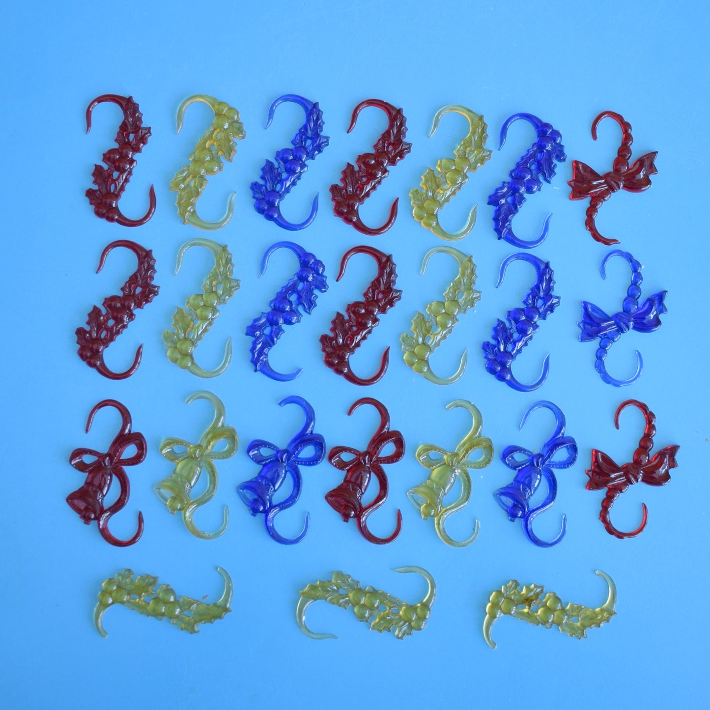 Vintage 1970s Christmas Tree Hangers - Plastic Mixed Designs