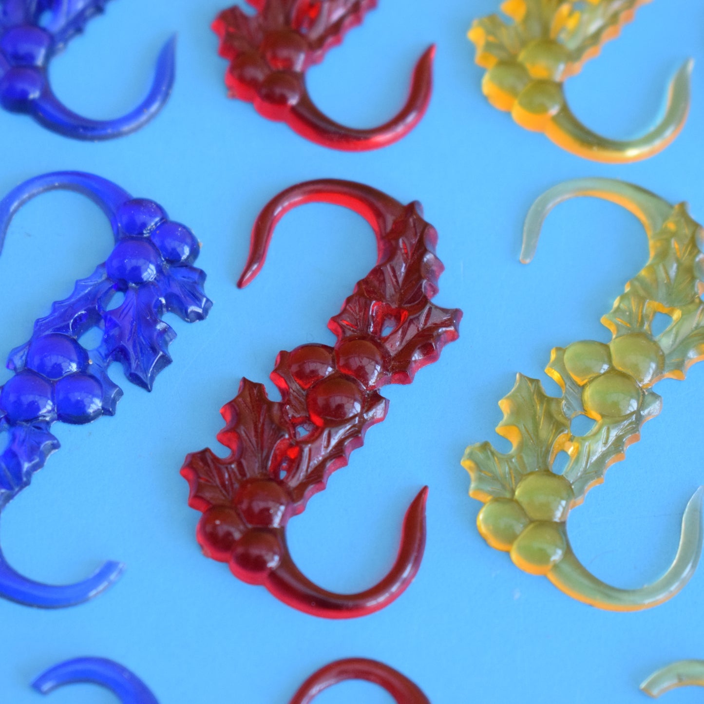 Vintage 1970s Christmas Tree Hangers - Plastic Mixed Designs