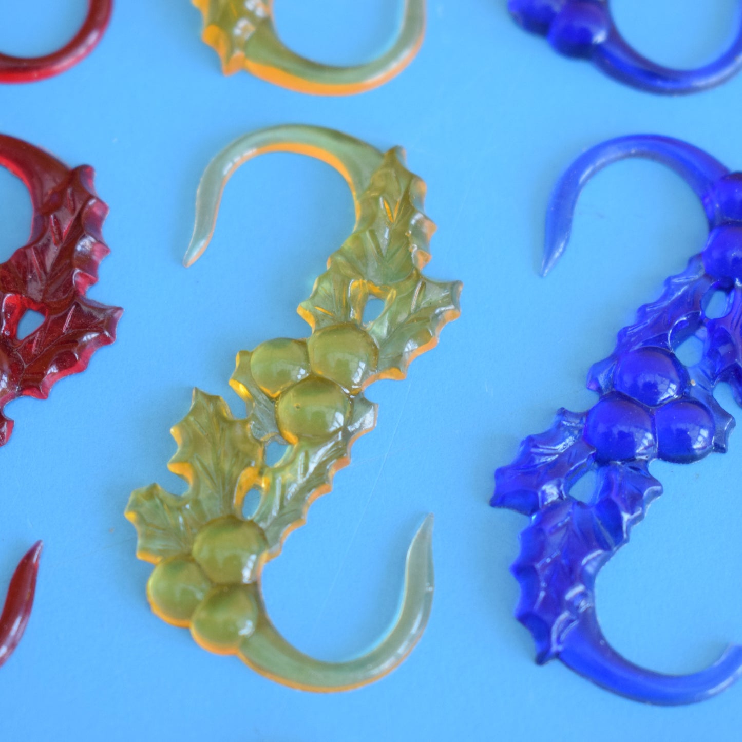 Vintage 1970s Christmas Tree Hangers - Plastic Mixed Designs