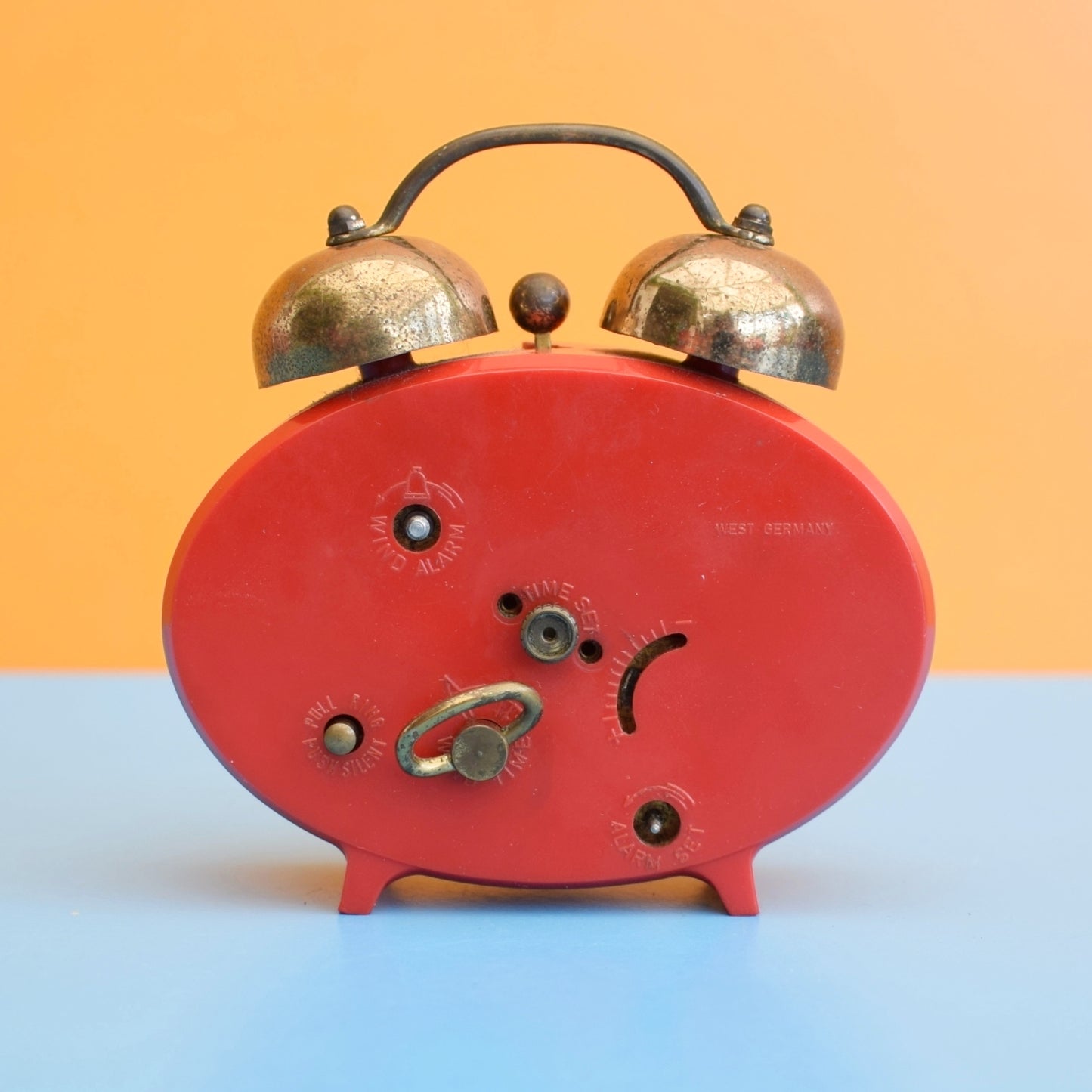 Vintage 1960s Face Alarm Clock - Mini - Red
