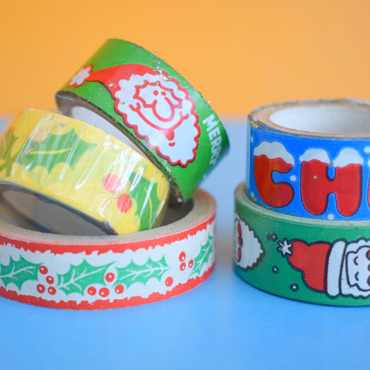 Vintage 1970s Christmas Parcel Tape x5 Rolls