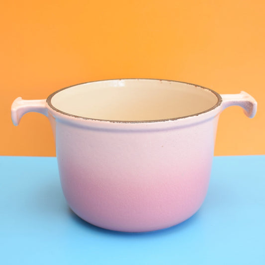 Vintage 1970s Le Creuset Enamel Fondue Pot - Pink