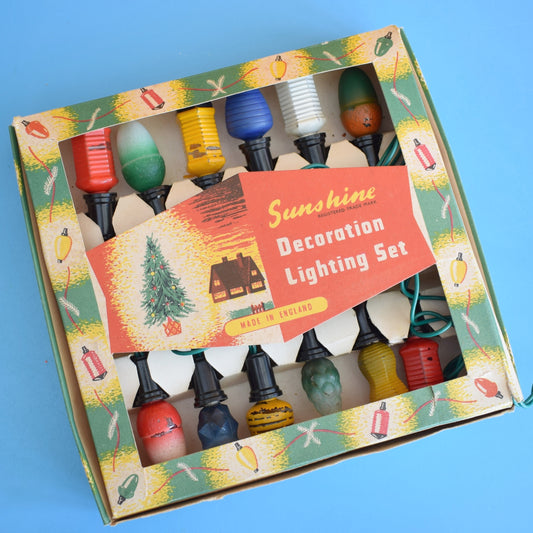 Vintage 1950s Sunshine Decoration Lighting String Set - Boxed