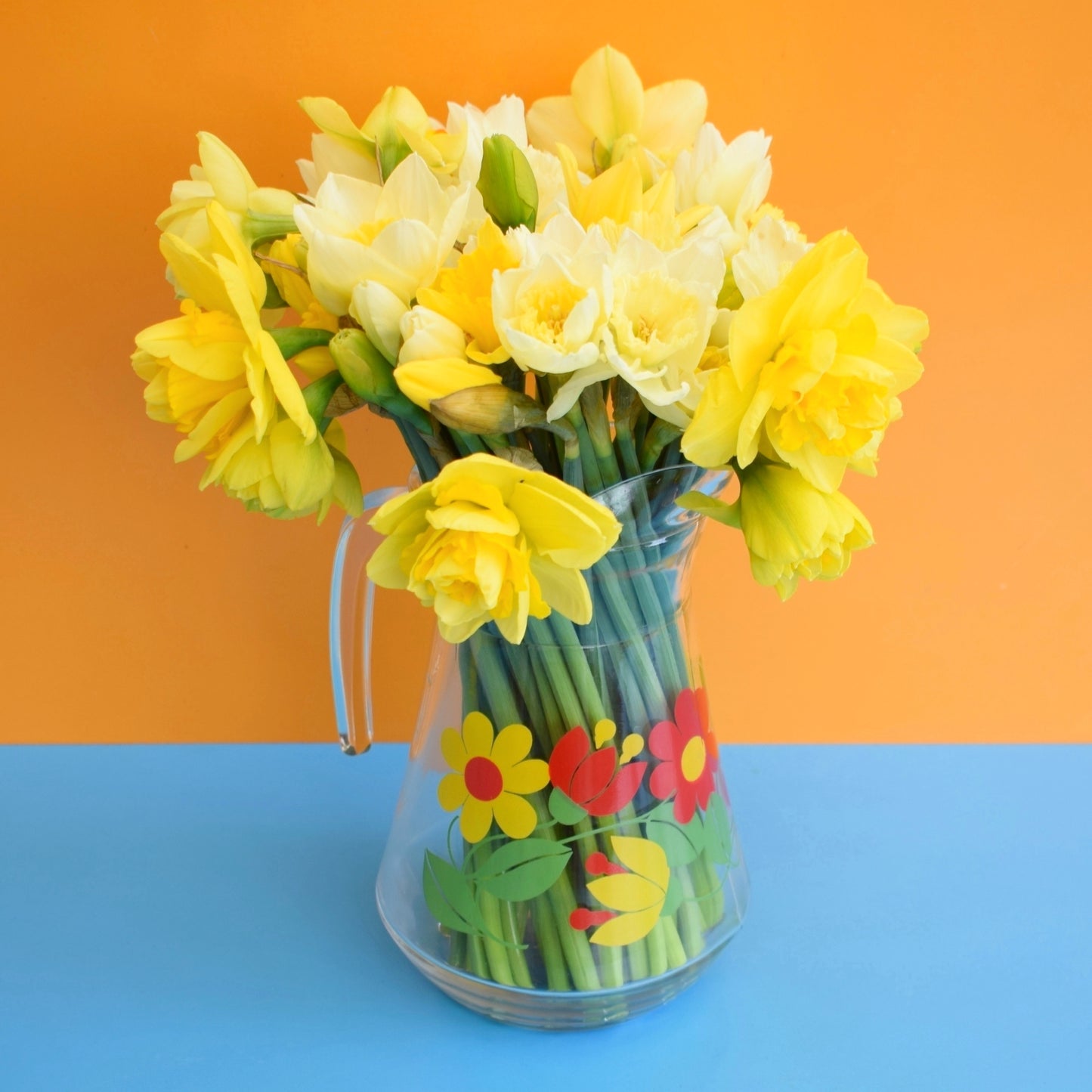 Vintage 1970s Glass Jug - Flower Power - Great For Flowers Too by Pineapple Retro