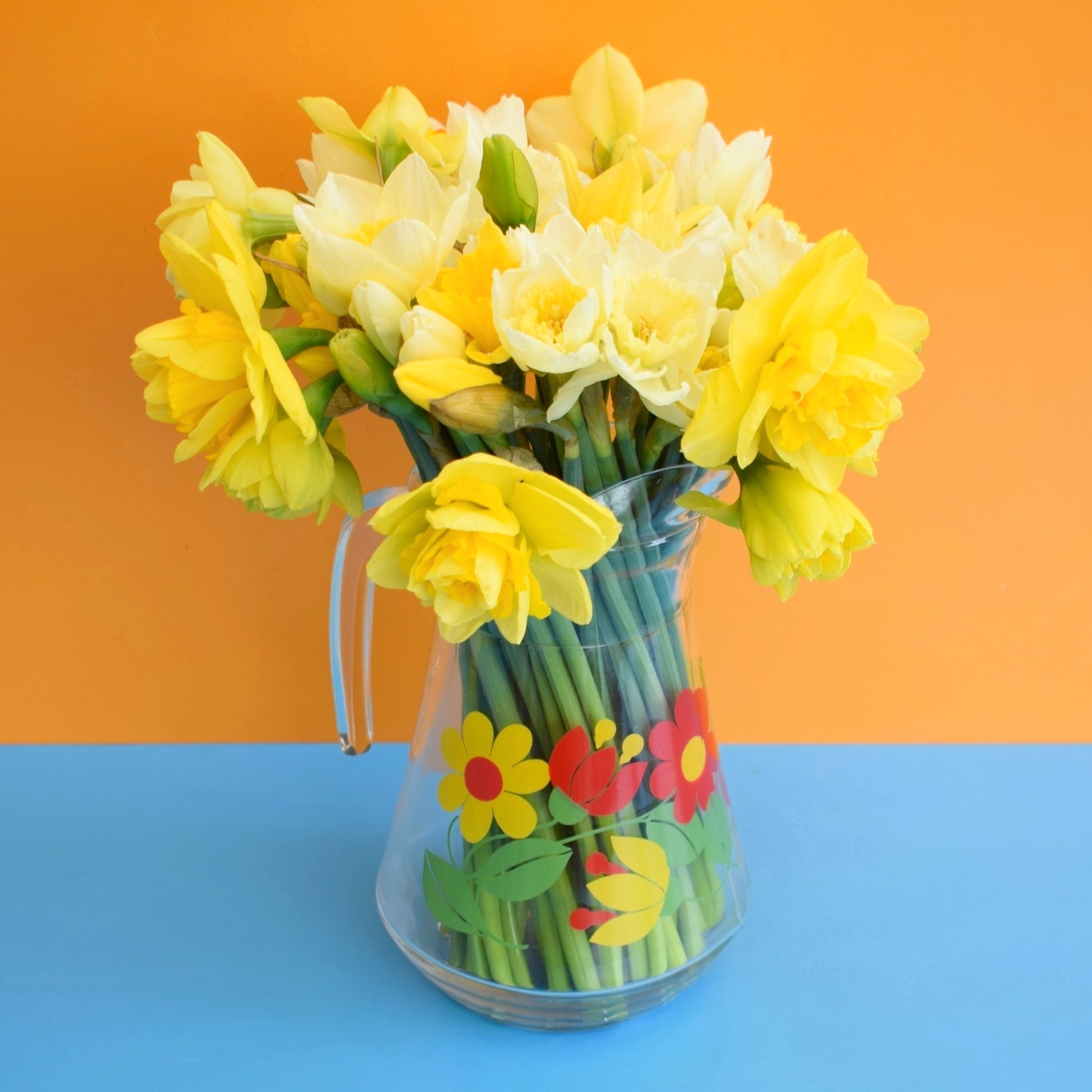 Vintage 1970s Glass Jug - Flower Power - Great For Flowers Too by Pineapple Retro