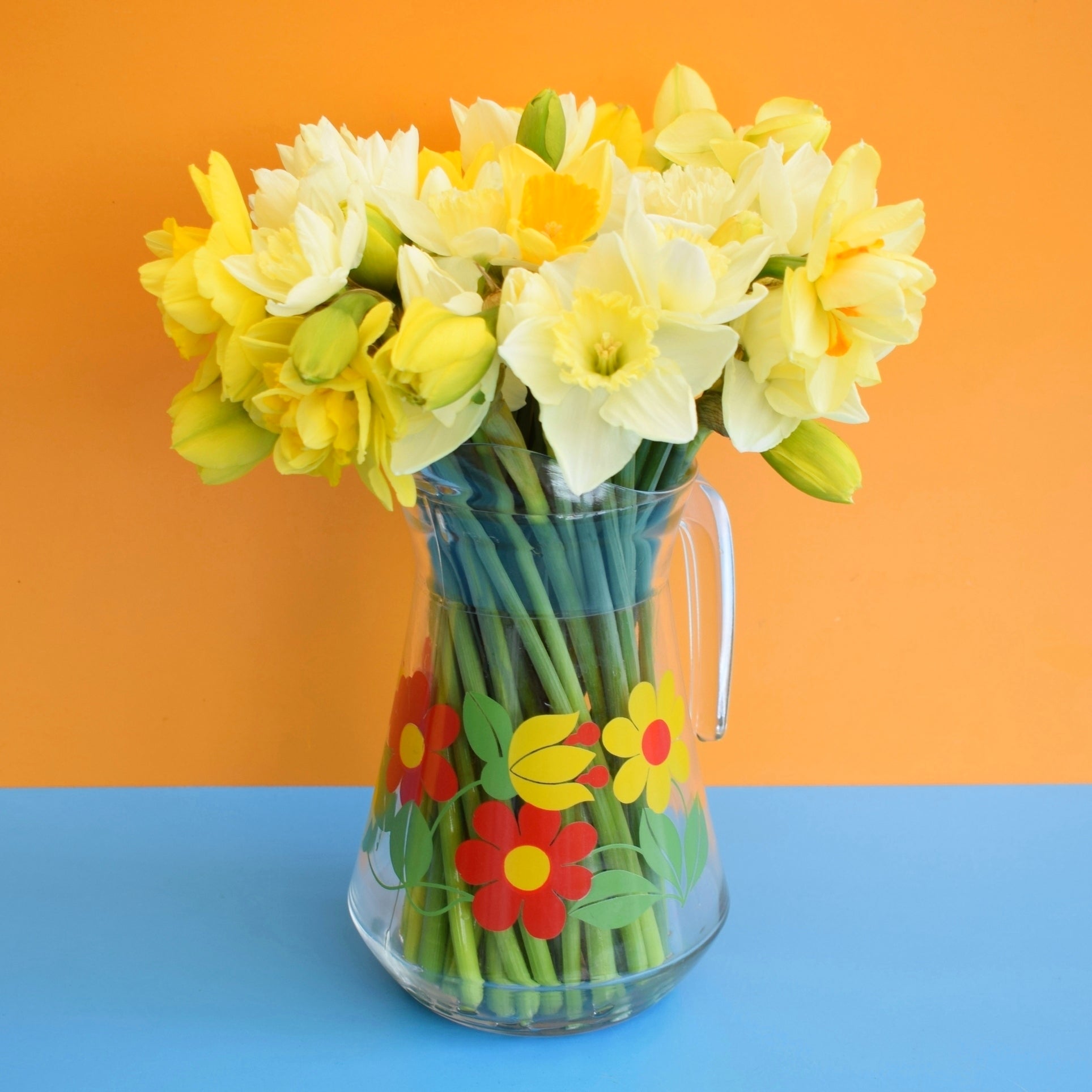 Vintage 1970s Glass Jug - Flower Power - Great For Flowers Too by Pineapple Retro