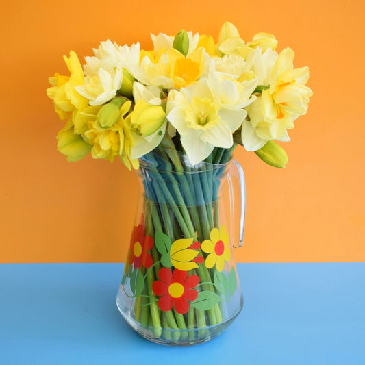 Vintage 1970s Glass Jug - Flower Power - Great For Flowers Too by Pineapple Retro