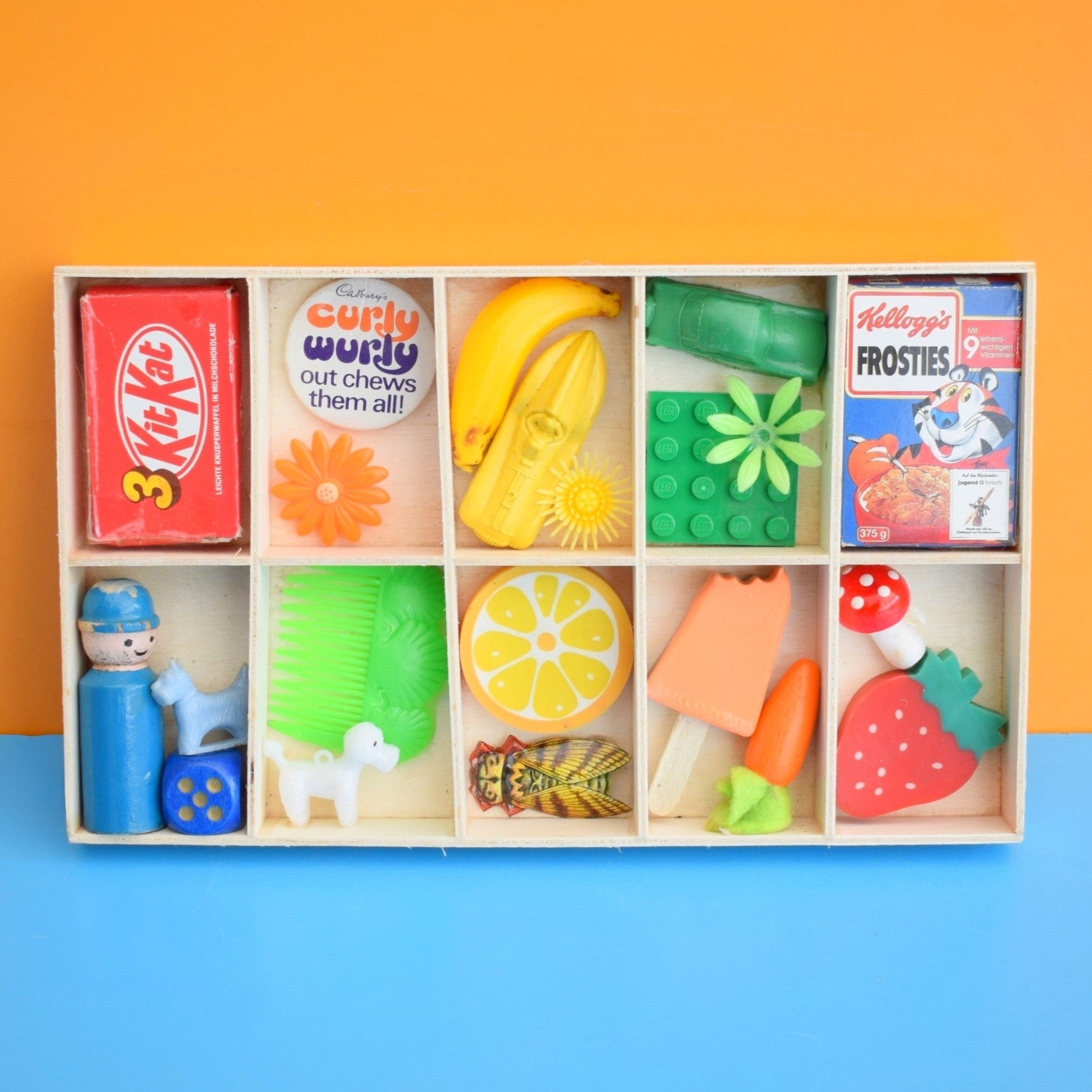 Vintage Tiny Wooden Display Case & Amazing Vintage Contents by Pineapple Retro