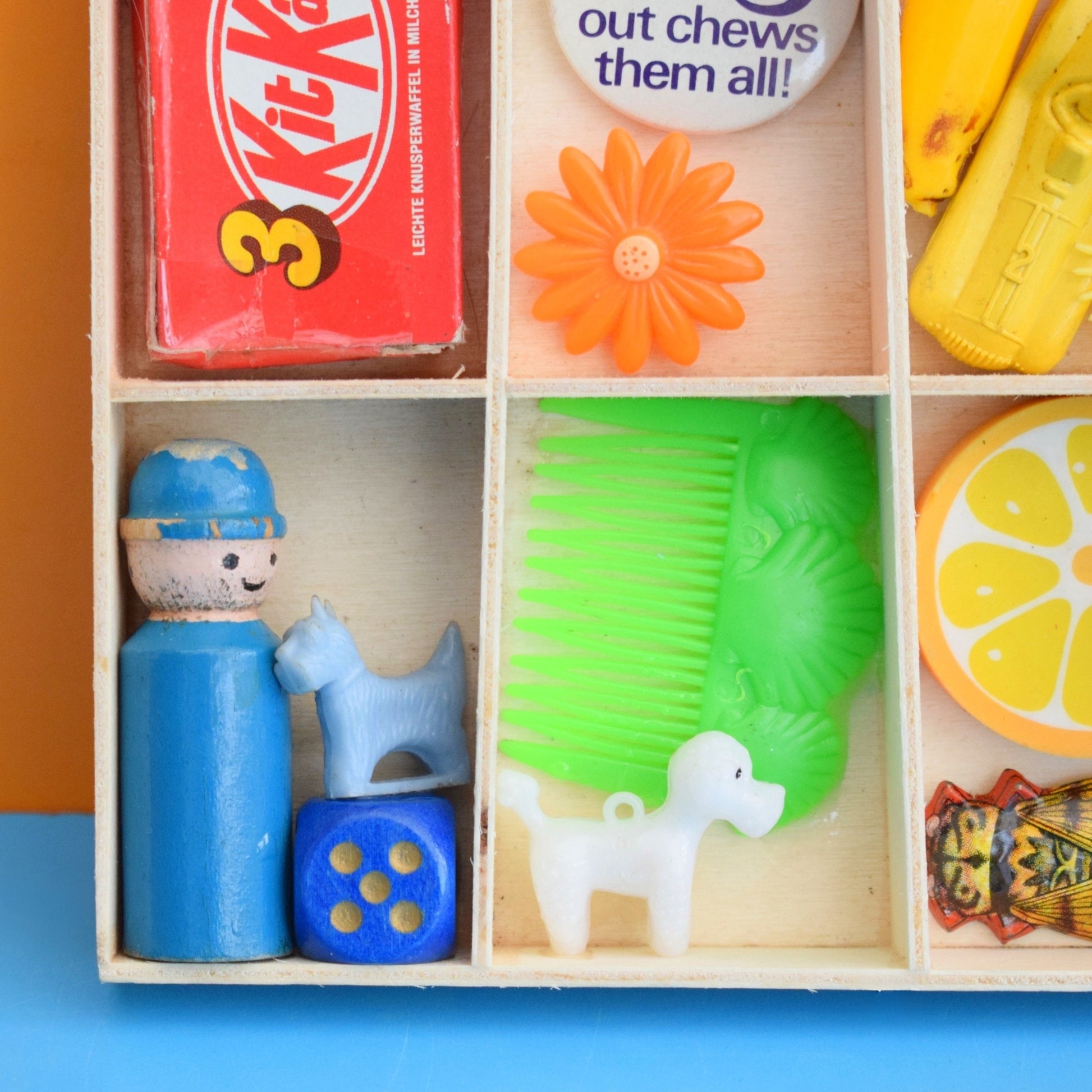 Vintage Tiny Wooden Display Case & Amazing Vintage Contents by Pineapple Retro