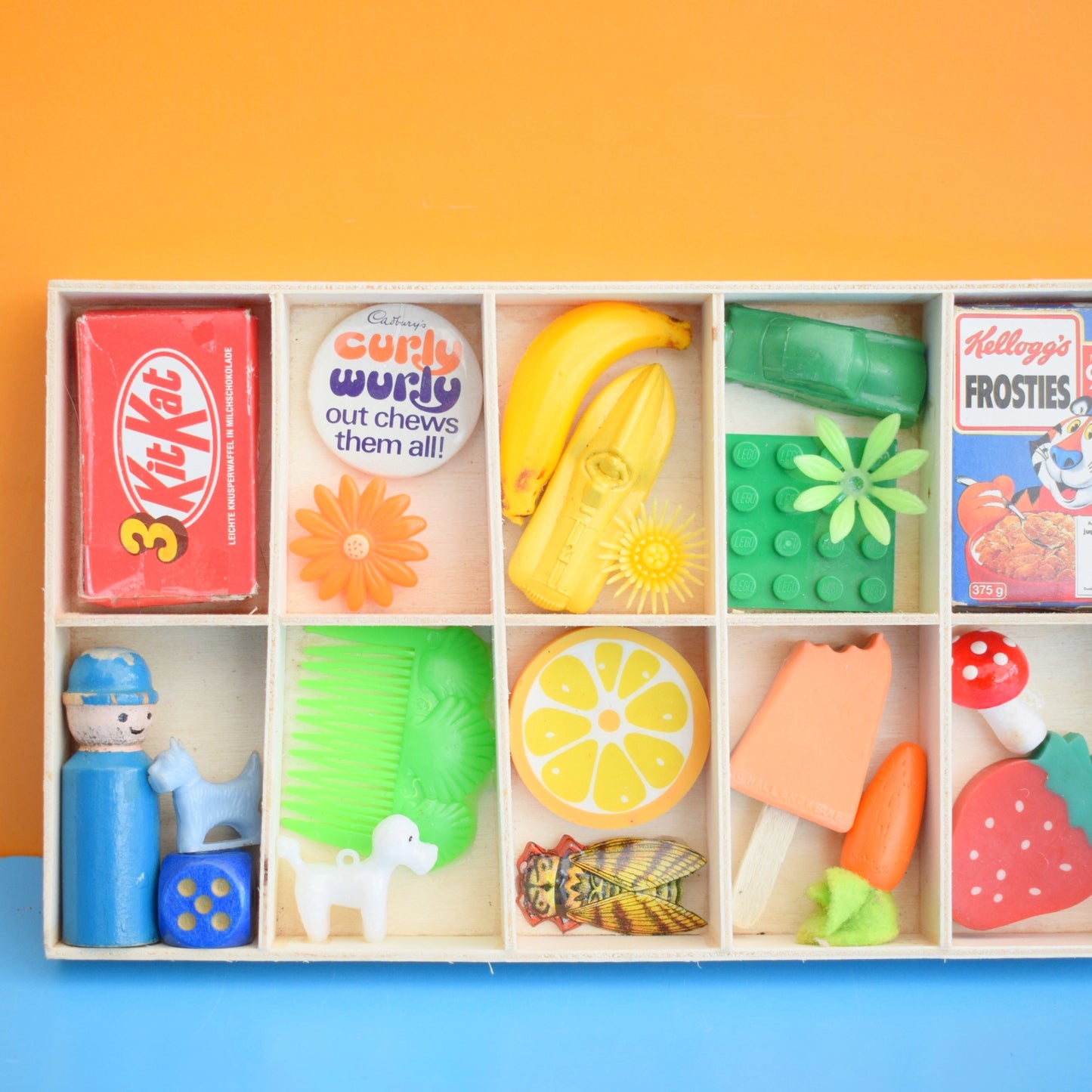 Vintage Tiny Wooden Display Case & Amazing Vintage Contents by Pineapple Retro