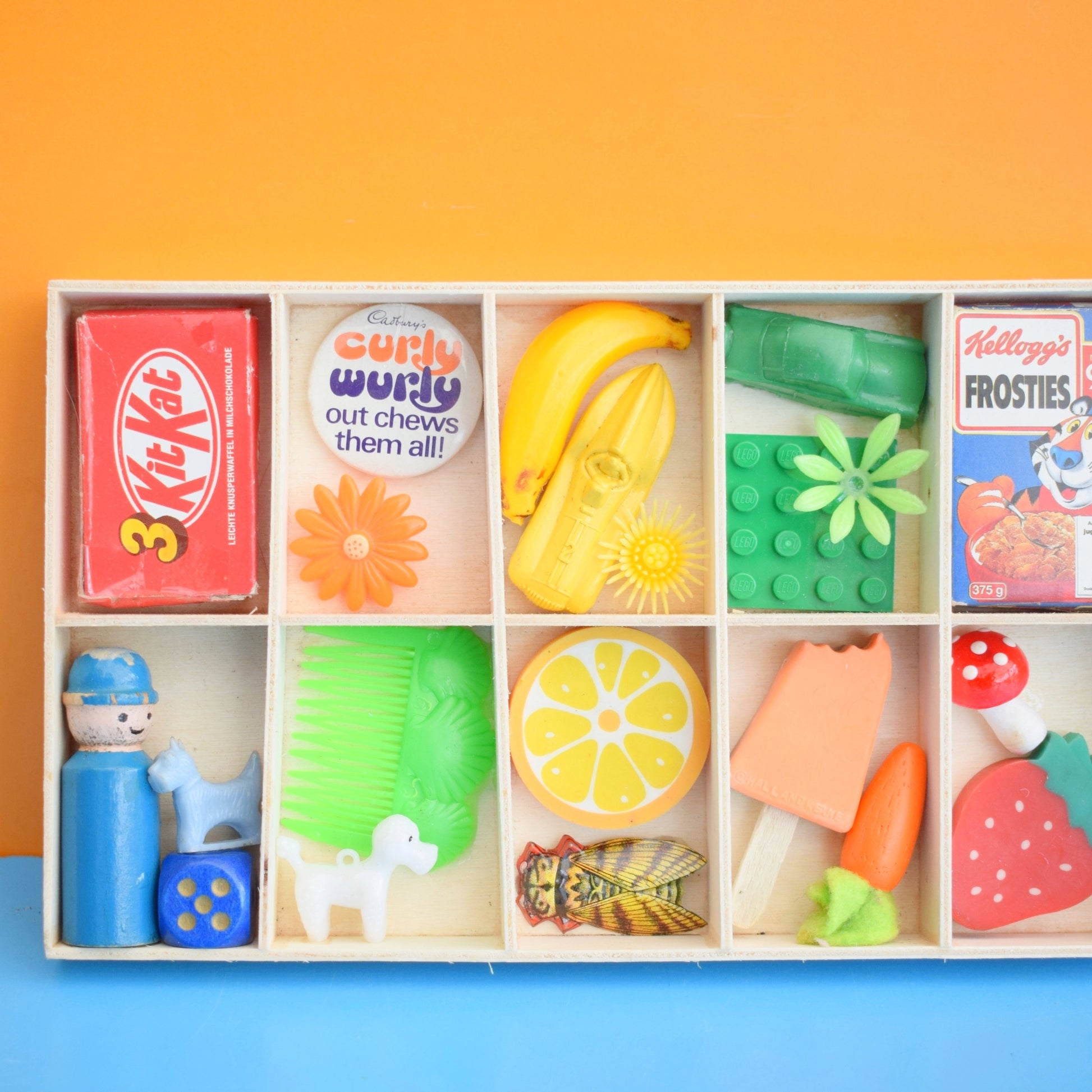Vintage Tiny Wooden Display Case & Amazing Vintage Contents by Pineapple Retro