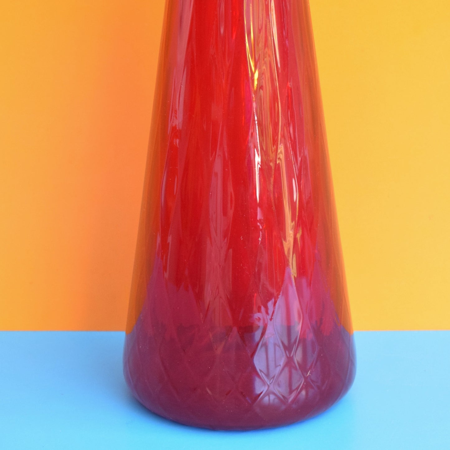 Vintage 1960s Italian Glass Genie Bottle - Red . by Pineapple Retro