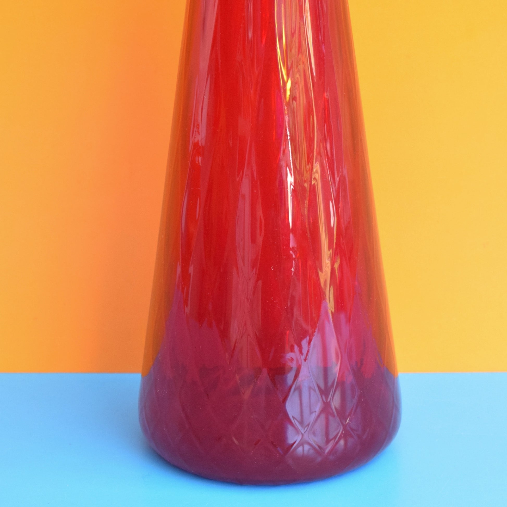 Vintage 1960s Italian Glass Genie Bottle - Red . by Pineapple Retro