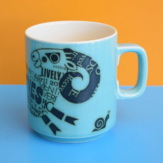 Vintage 1970s Hornsea Zodiac Mug - Aeries - John Clappison - Blue