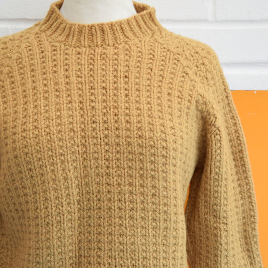 Vintage 1960s Tight Knit Warm Jumper- Ochre / Corn by Vintage