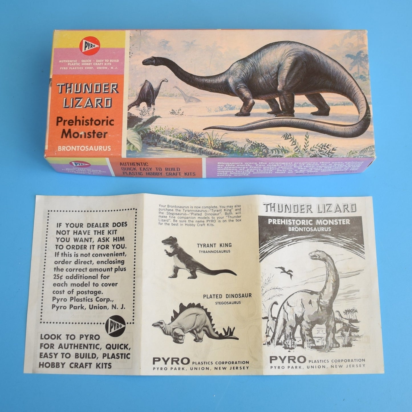 Vintage 1960s Empty Dinosaur Model Boxes x2 - Pyro