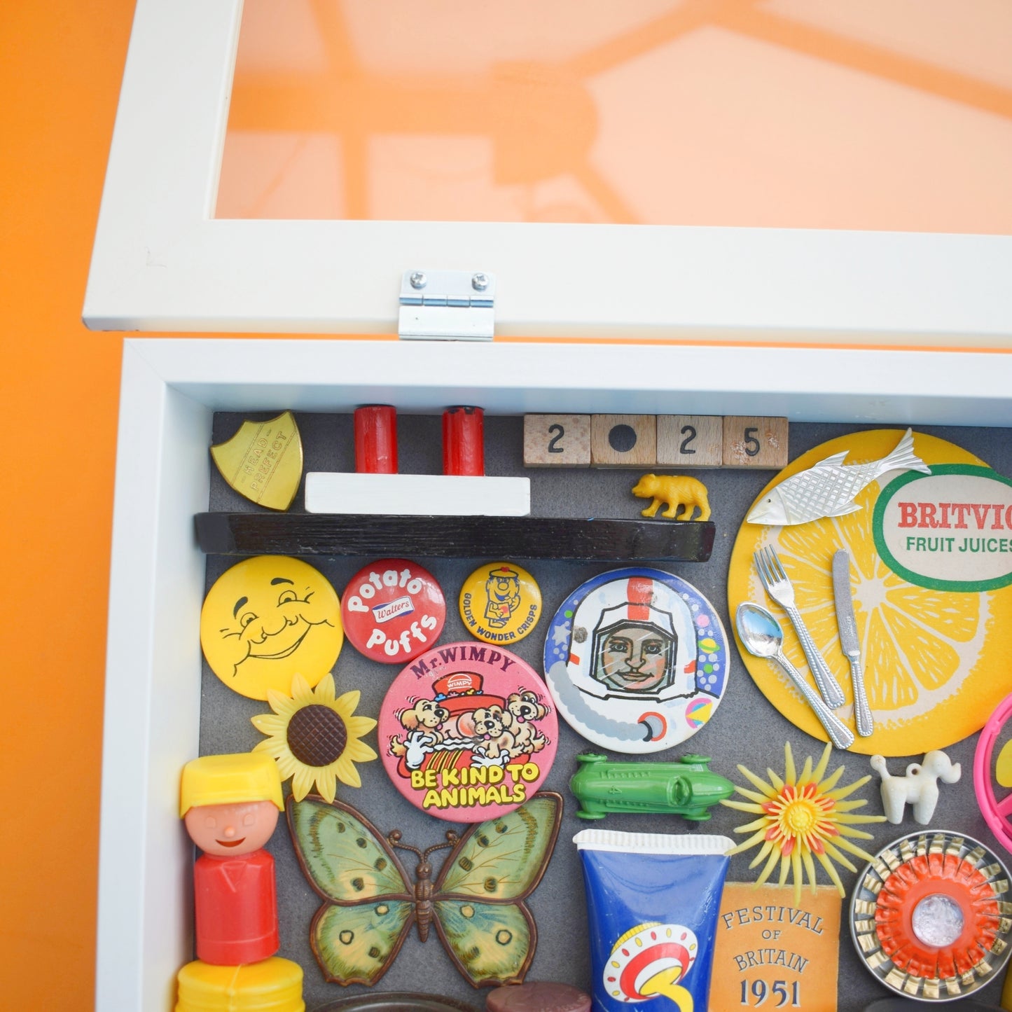 Vintage Mixed Wooden Display Box & Amazing Vintage Contents by Pineapple Retro