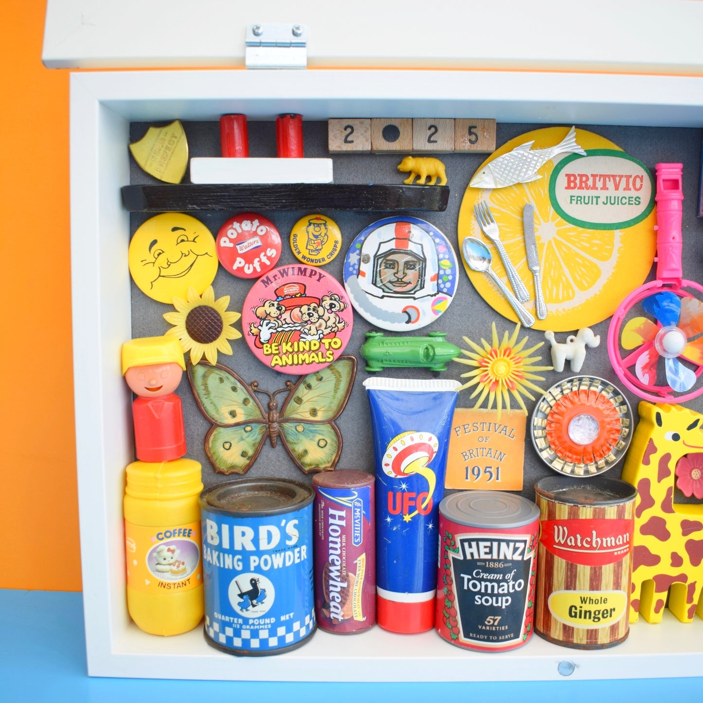 Vintage Mixed Wooden Display Box & Amazing Vintage Contents by Pineapple Retro