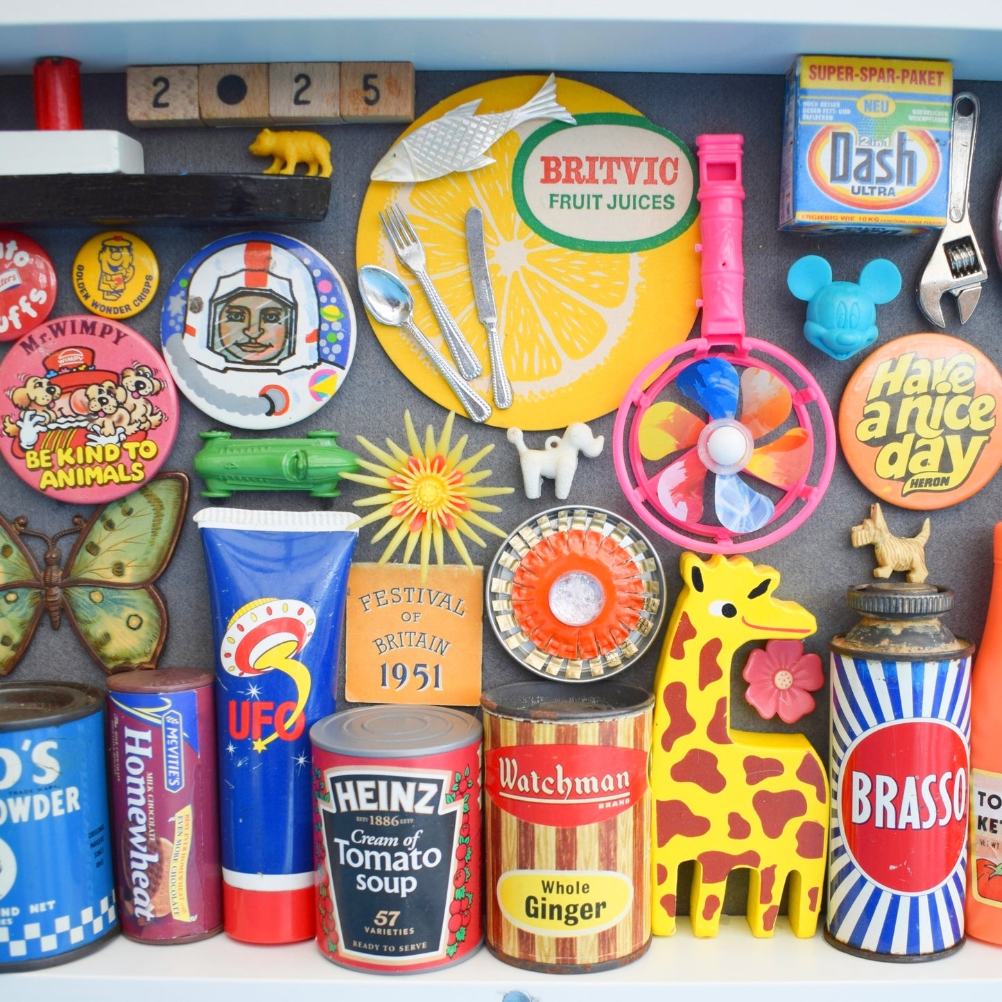 Vintage Mixed Wooden Display Box & Amazing Vintage Contents by Pineapple Retro