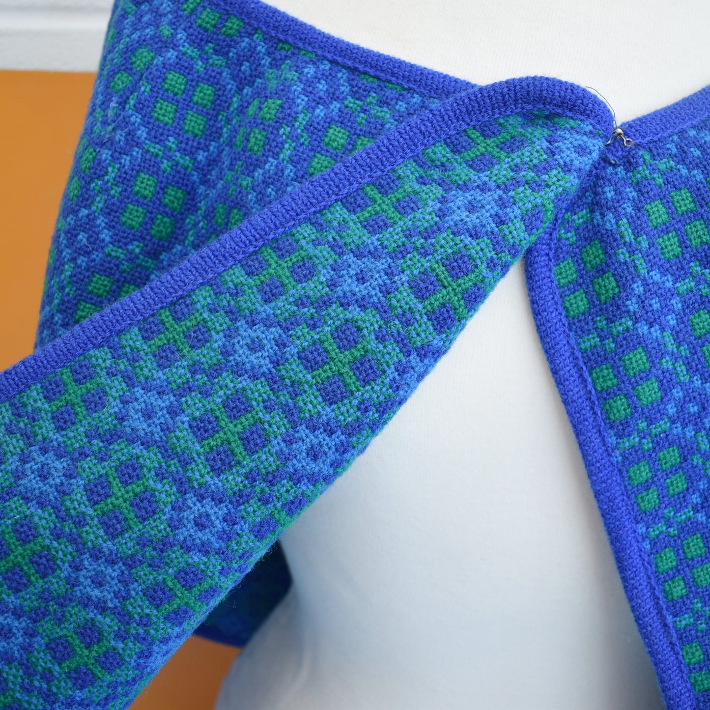 Vintage 1960s Welsh Tapestry Cape/ Skirt - Blue & Green