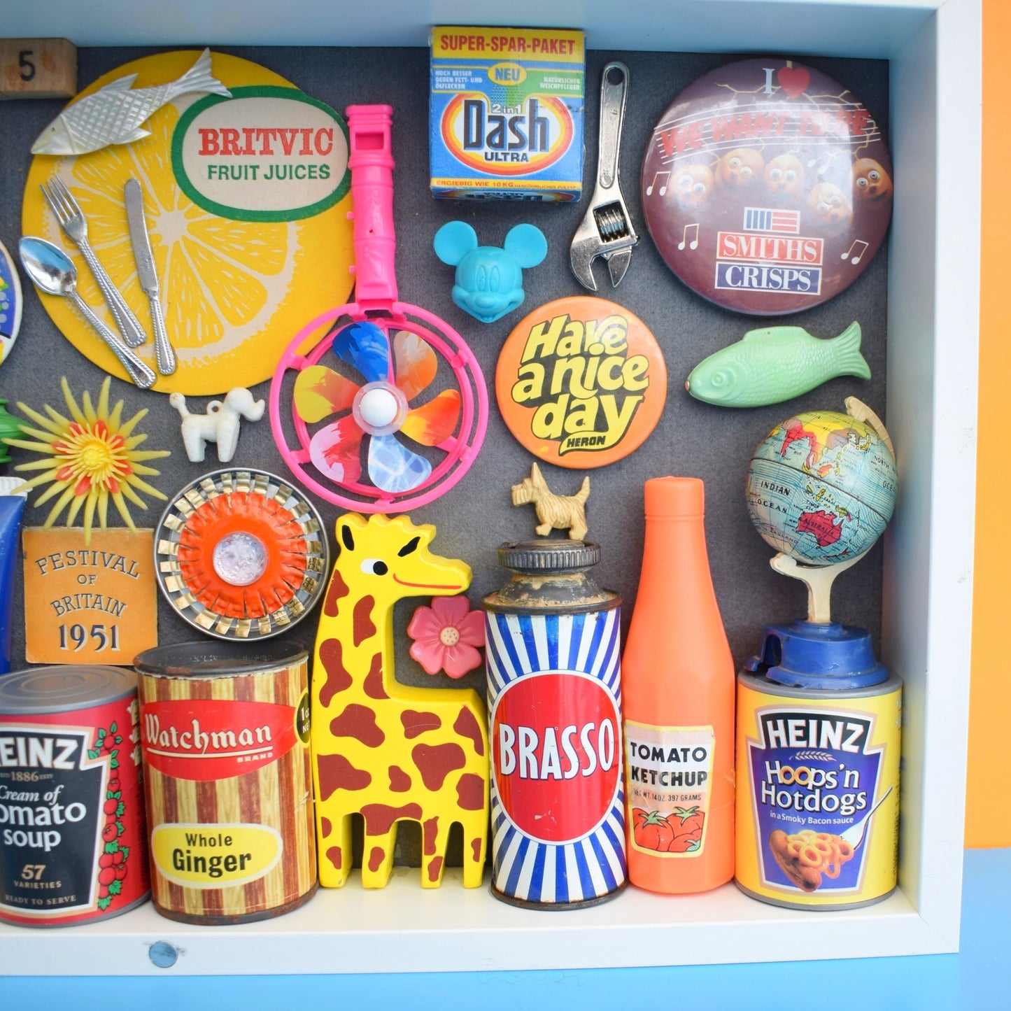 Vintage Mixed Wooden Display Box & Amazing Vintage Contents by Pineapple Retro