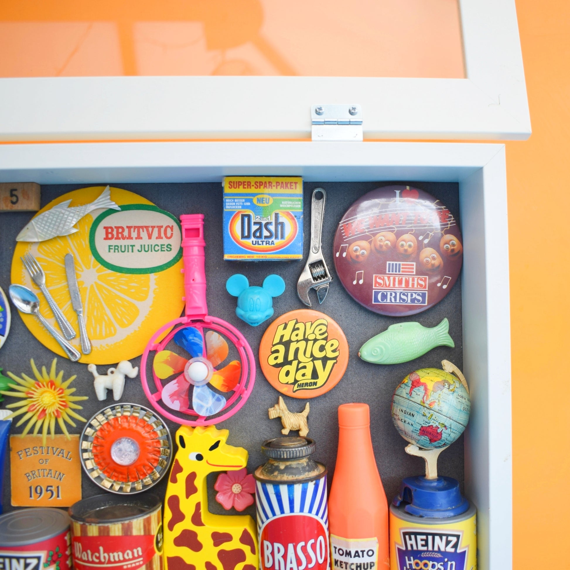 Vintage Mixed Wooden Display Box & Amazing Vintage Contents by Pineapple Retro