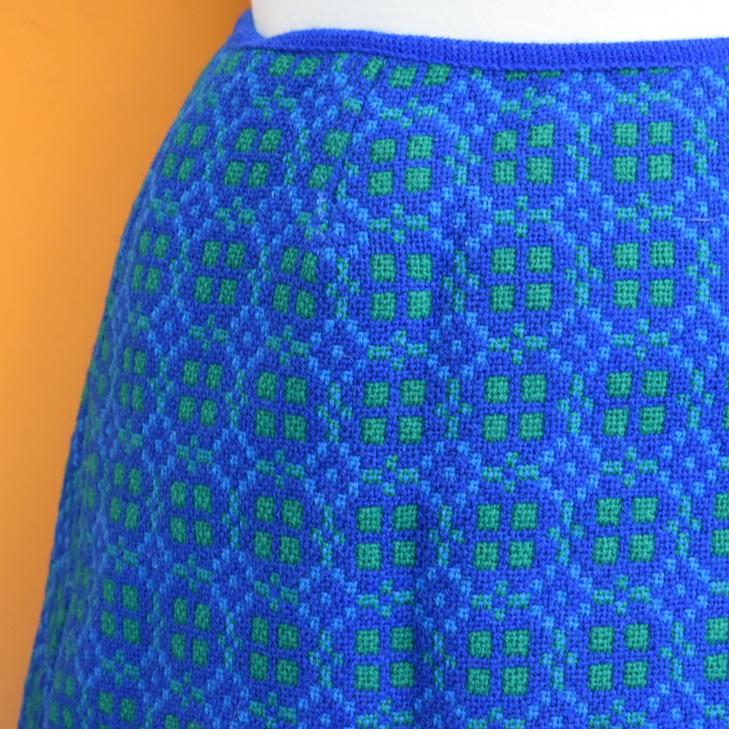 Vintage 1960s Welsh Tapestry Cape/ Skirt - Blue & Green