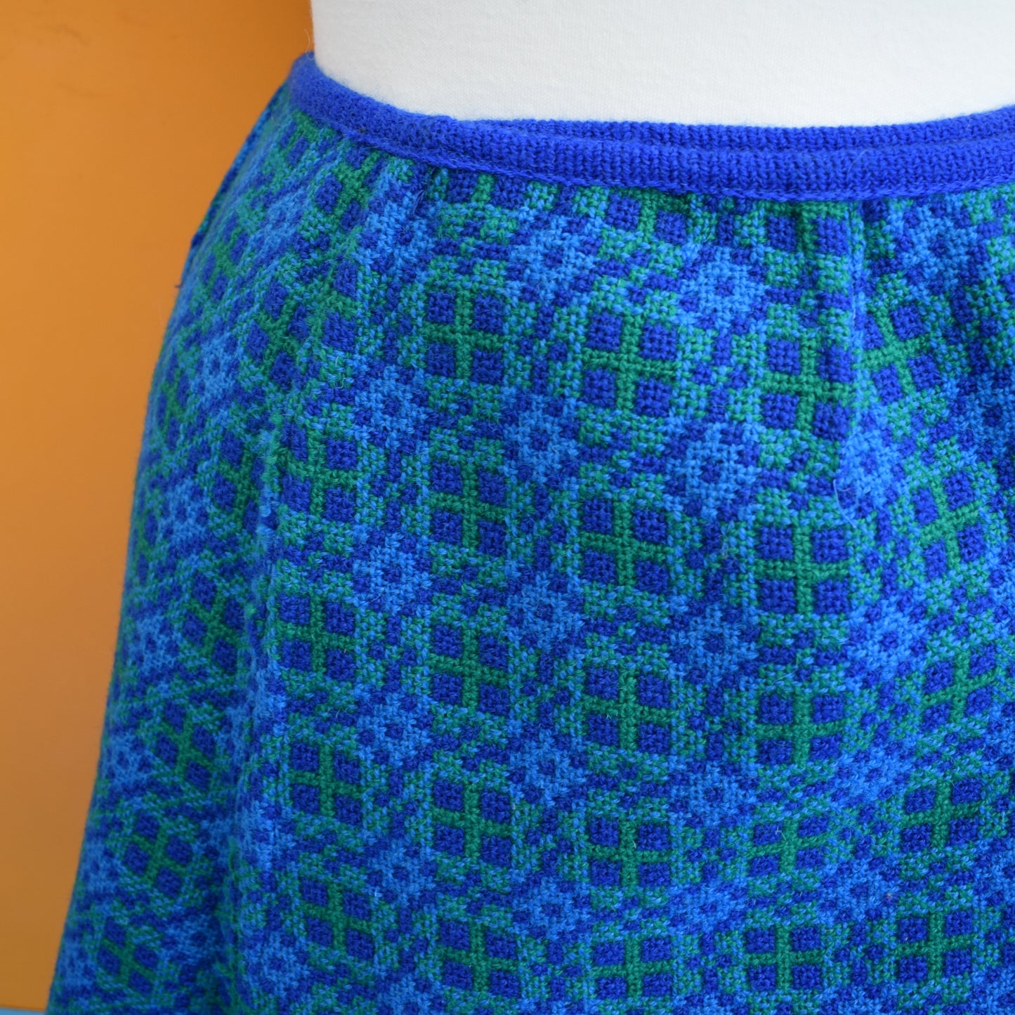 Vintage 1960s Welsh Tapestry Cape/ Skirt - Blue & Green