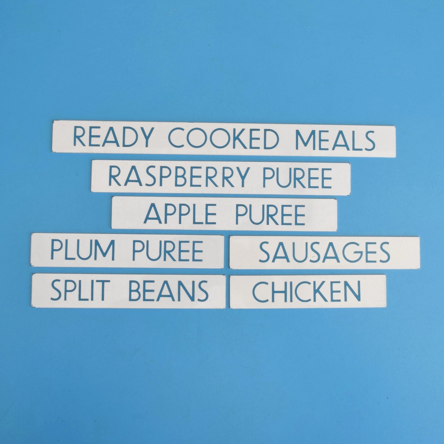 Vintage 1980s Small Plastic Supermarket Signs - Food by Pineapple Retro